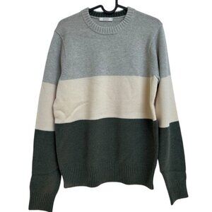 AYR The Yachty Colorblock Men's‎ Merino Wool Blend Crew Neck Sweater-Size S